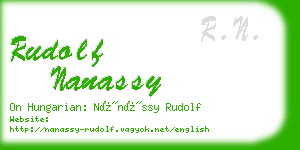 rudolf nanassy business card